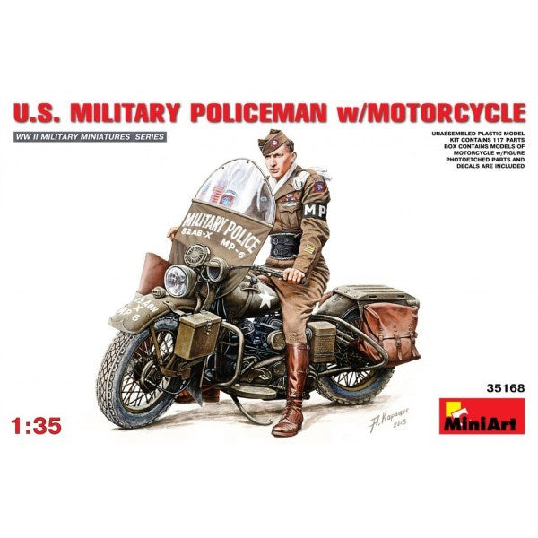 MiniArt 35168 1/35 U.S. Military Policeman w/Motorcycle