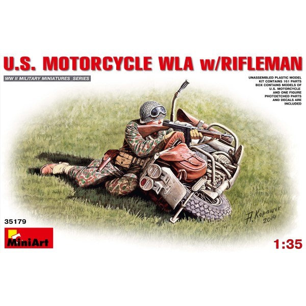 MiniArt 35179 1/35 U.S. Rifleman w/WLA Motorcycle