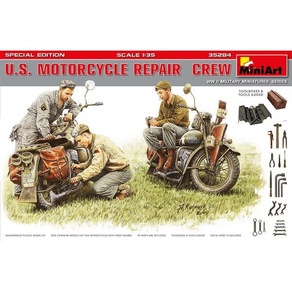 MiniArt 35284 1/35 U.S. Motorcycle Repair Crew - Special Edition