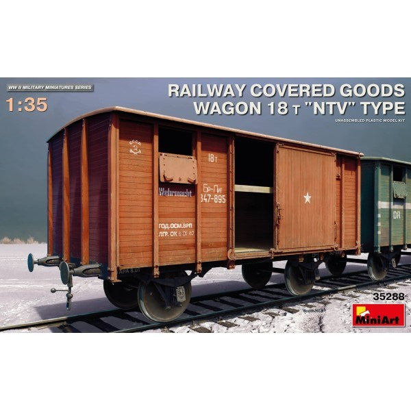 MiniArt 35288 1/35 Railway Covered Goods Wagon 18t "NTV" Type