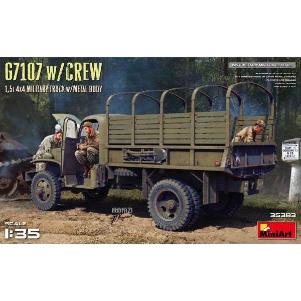 MiniArt 35383 1/35 G7107 w/Crew - 1.5t 4x4 Military Truck w/Metal Body