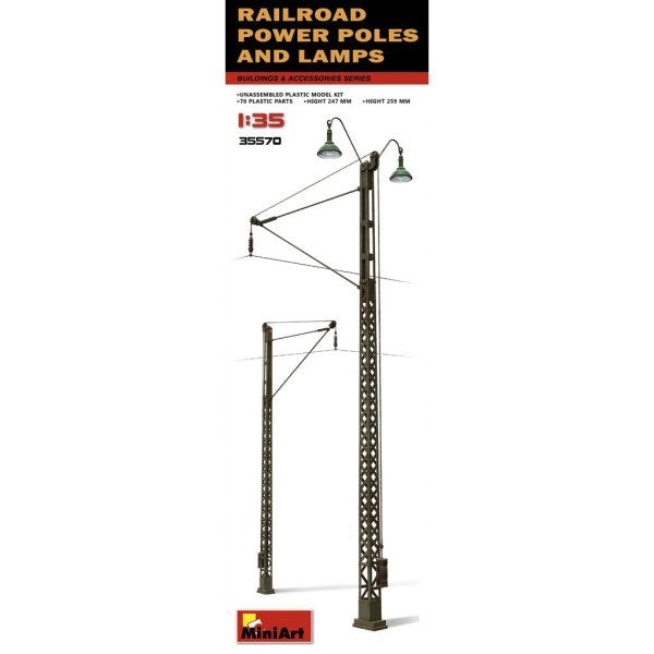 MiniArt 35570 1/35 Railroad Power Poles and Lamps