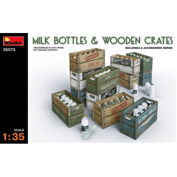 MiniArt 35573 1/35 Milk Bottles and Wooden Crates