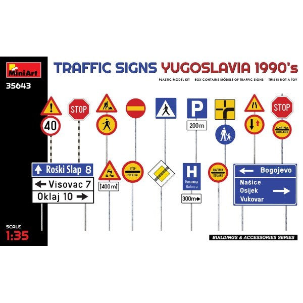 MiniArt 35643 1/35 TRAFFIC SIGNS YUGOSLAVIA 1990's