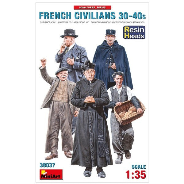 MiniArt 38037 1/35 FRENCH CIVILIANS RESIN HEADS 1930/40