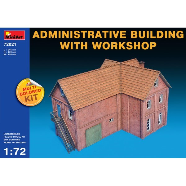 MiniArt 72021 1/72 ADMIN BUILDING W/WRK SHOP