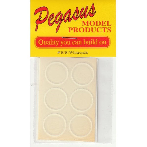 Pegasus Hobbies 1010 1/25 Self-Adhesive Tire Whitewalls - Thin (12pk)
