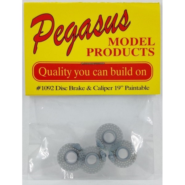 Pegasus Hobbies 1092 1/25 Disc Brakes and Calipers - Unpainted (4pk)