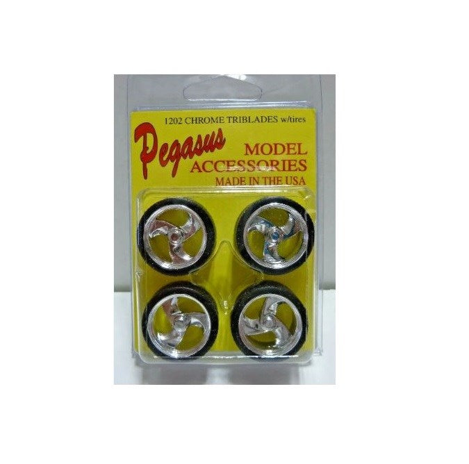 Pegasus Hobbies 1202 1/24 Tri-Blades Rims w/Tyres