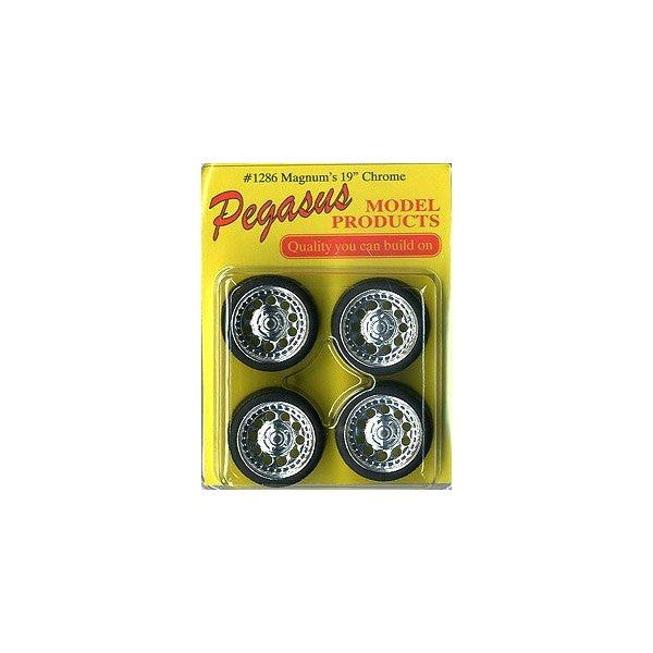 Pegasus Hobbies 1286 1/24 19" Magnum's Chrome Rims w/Tires (4pk)