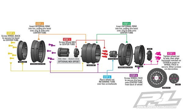 Pro-Line PRO278600 Carbine 1.9" Black Dually Wheels for Crawlers F/R