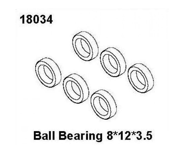 RC Pro 18034 Ball Bearing 8*12*3.5 RCPRO 1/18 MT