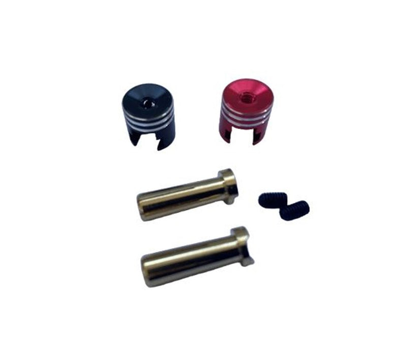 RC Pro RCP-BM064 Low Profile Heatsink Bullet Plug Grips with 5mm Bullets (Black/Red)