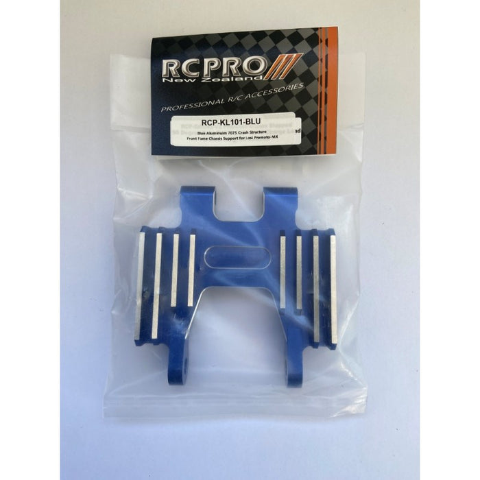 RC Pro RCP-KL101-BLU Blue Aluminuim 7075 Crash Structure Front Fame Chassis Support for Losi Promoto-MX (Replaces LOS261010)