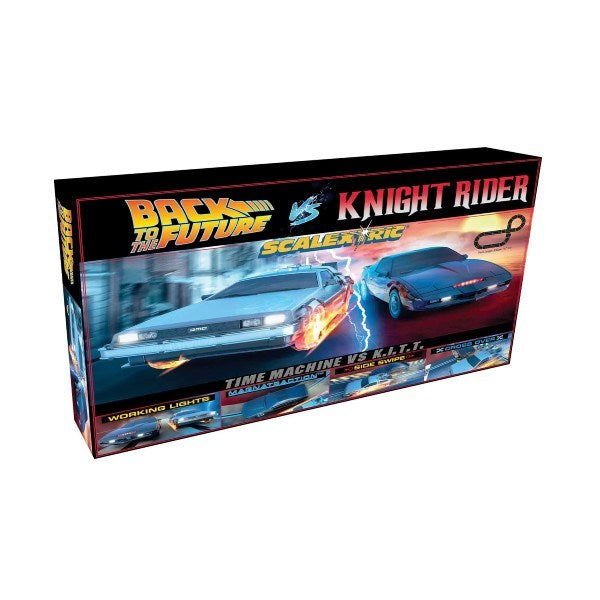 Scalextric C1431 Set: Back to the Future vs Knight Rider - 1980s TV