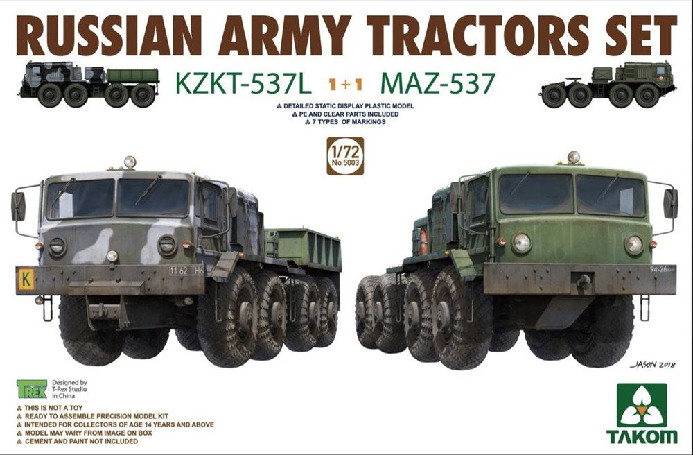 Takom 5003 1/72 RUSSIAN ARMY TRACTORS KZKT & MAZ
