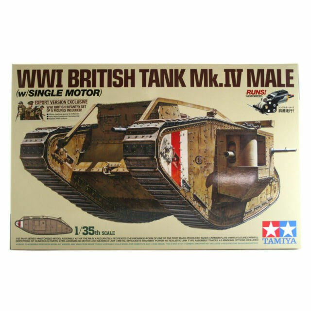 Tamiya 30057 1/35 WWI British Tank Mk.IV Male (w/Single Motor) 1/35 Scale Motorized Tank Series No.57
