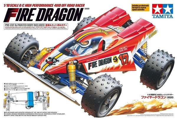 Tamiya 47457 RC Kit: 1/10 4WD Fire Dragon (2020) - Pre-painted