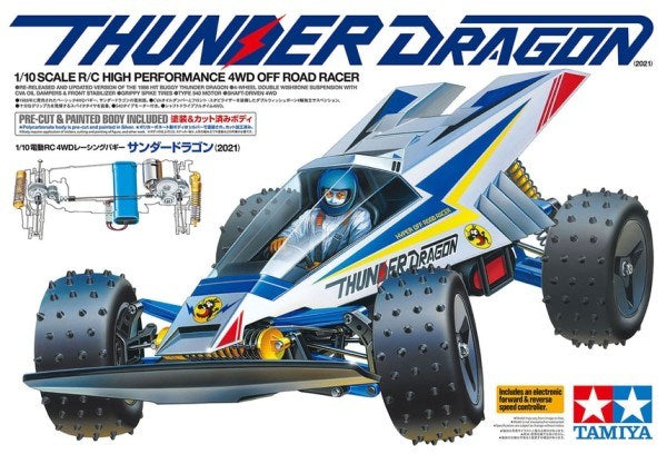 Tamiya 47458 RC Kit: 1/10 4WD Thunder Dragon (2021) - Pre-painted