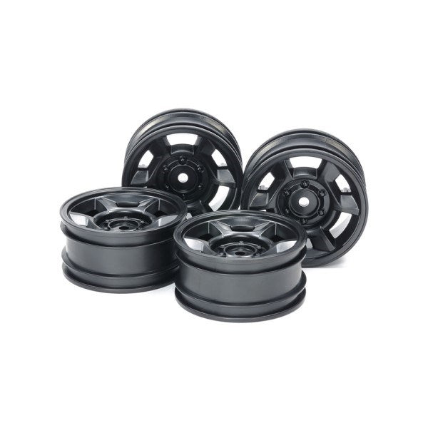 Tamiya 51688 6-Spoke Black Wheels 26mm Wide Offset +4 (CC-02) - 4pcs