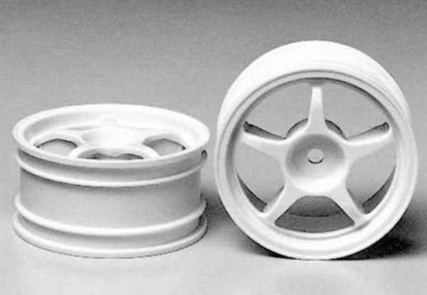 Tamiya 53232 1/10 One-Piece Racing Spoke Wheels - White (1 Pair)