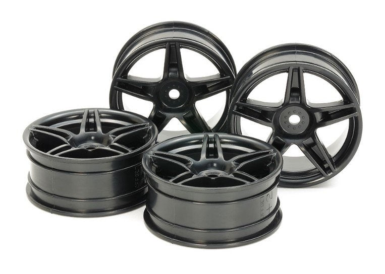 Tamiya 54853 24mm Twin5spk Wheels +2 Bla *4