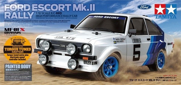 Tamiya 58687 RC Kit: 1/10 4WD Ford Escort Mk II Rally (MF-01X) - Pre-painted White