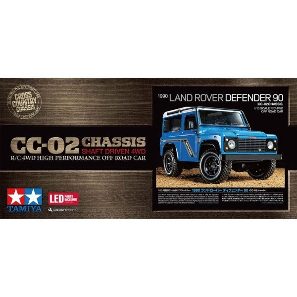 Tamiya 58700 RC Kit: 1/10 4WD 1990 Land Rover Defender 90 (CC-02)