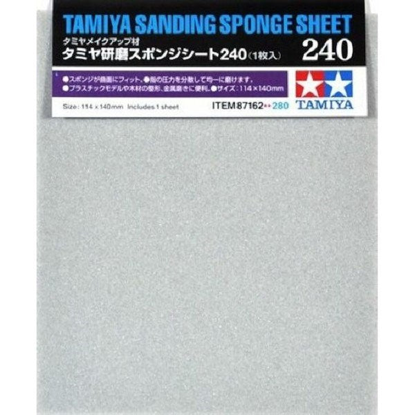 Tamiya 87162 Sanding Sponge Sheet - 240 Grit (1 Sheet)