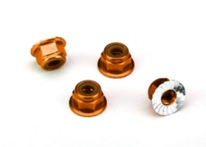 Traxxas 1747T NUTS 4MM FLANGED LOCK ORANGE