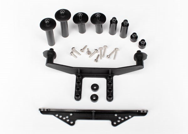 Traxxas 1914R - Body mount front & rear (black)/ body posts 52mm (2) 38mm (2) 25mm (2) 6.5mm (2)/ body post extensions (2)/ hardware