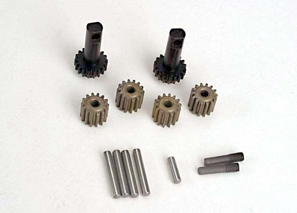 Traxxas 2382 - Planet gears (4)/ planet shafts (4)/ sun gears (2)/sun gear alignment shaft (1) all hardened steel