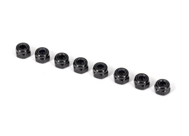 Traxxas 2745X Nuts 3mm nylon locking black (8)