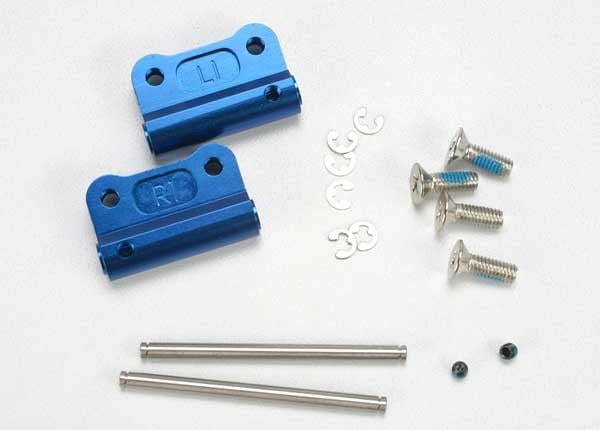 Traxxas 2798X - Mounts suspension arm (blue-anodized 6061-T6 aluminum)(rear)(+/- 1-degree)(L&R)