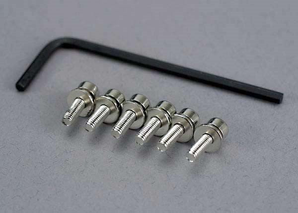 Traxxas 3159 - Screws 3x10mm caphead machine (hex drive) (6)/ lockwashers (6)/ hex wrench