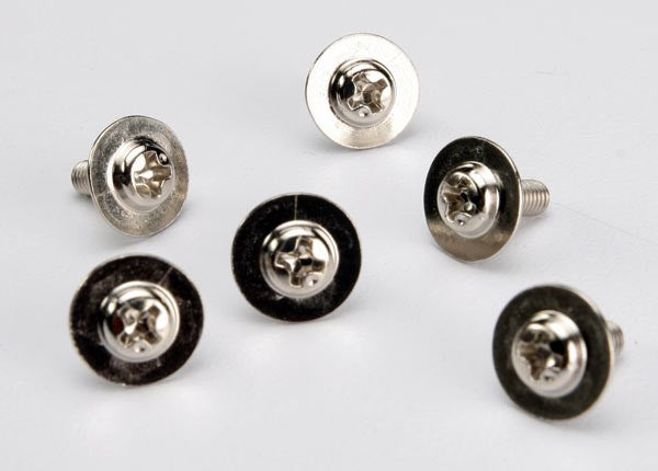 Traxxas 3185X - Screws 3x8mm washerhead machine (large head for motor mount) (6)