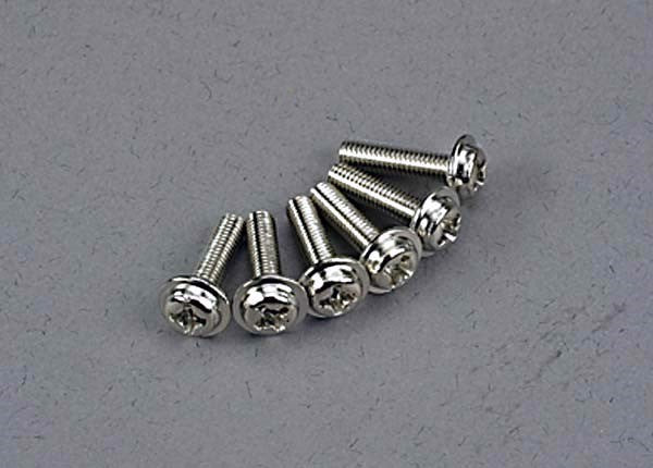 Traxxas 3186 - Screws 3x12mm washerhead machine (6)