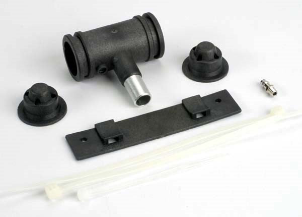 Traxxas 3552 - Exhaust pipe rubber/ metal support tubes (2)/ metal fitting tube(1)