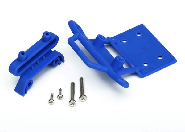 Traxxas 3621X - Bumper front / bumper mount front / 4x23mm RM (2)/ 3x10mm RST (2) (blue)