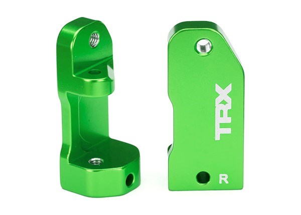 Traxxas 3632G - Caster blocks 30-degree green-anodized 6061-T6 aluminum (left & right)/ suspension screw pin (2)