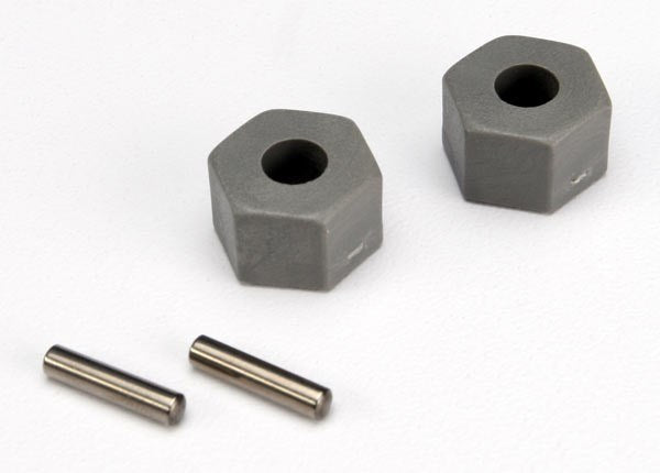 Traxxas 3654 - Wheel hubs hex (front) (tall offset) (2)/ axle pins (2.5x10mm) (2)