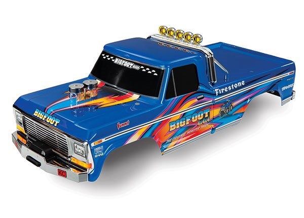 Traxxas 3661X - Body Bigfoot No. 1 blue-x Officially Licensed replica (painted decals applied)