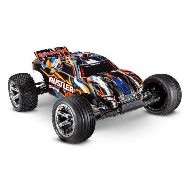 Traxxas 37076-74 - Rustler VXL: 1/10 2WD RTR Stadium Truck w/TSM (Magnum 272R Trans.)