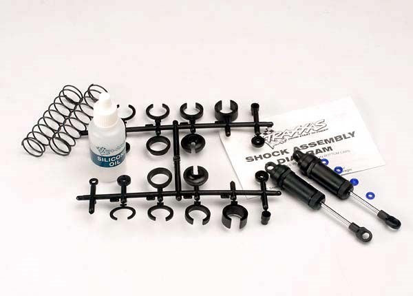 Traxxas 3760 - Ultra Shocks (black) (long) (complete w/ spring pre-load spacers & springs) (front) (2)