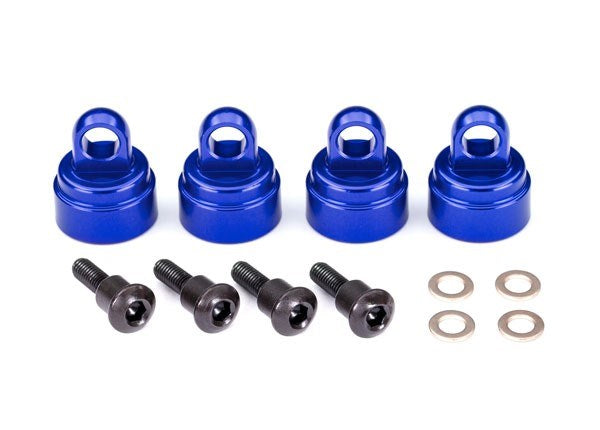 Traxxas 3767A - Shock Caps Aluminum (Blue-Anodized) (4) (Fits All Ultra Shocks)