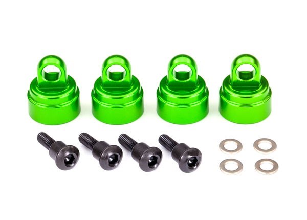 Traxxas 3767G - Shock Caps Aluminum (Green-Anodized) (4) (Fits All Ultra Shocks)