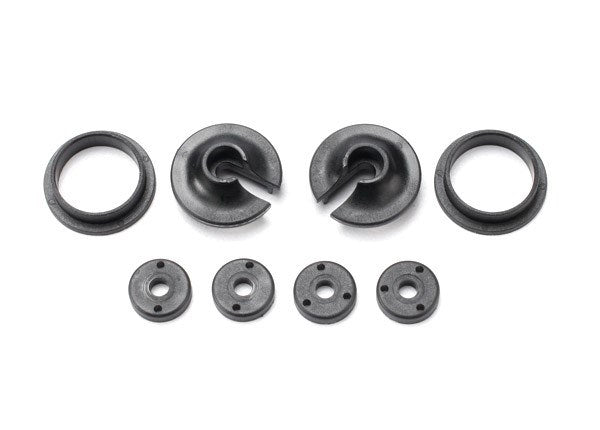 Traxxas 3768 - Spring retainers upper & lower (2)/ piston head set (2-hole (2)/ 3-hole (2))