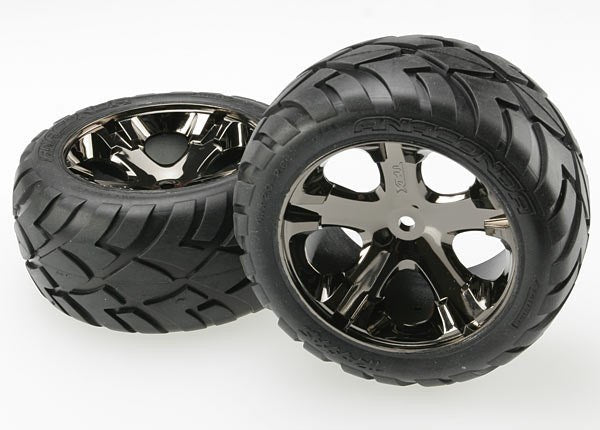 Traxxas 3773A - Tires & Wheels Assembled Glued (All Star Black Chrome