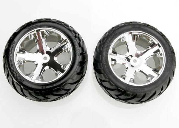 Traxxas 3773 - Tires & Wheels Assembled Glued (All Star Chrome Wheel