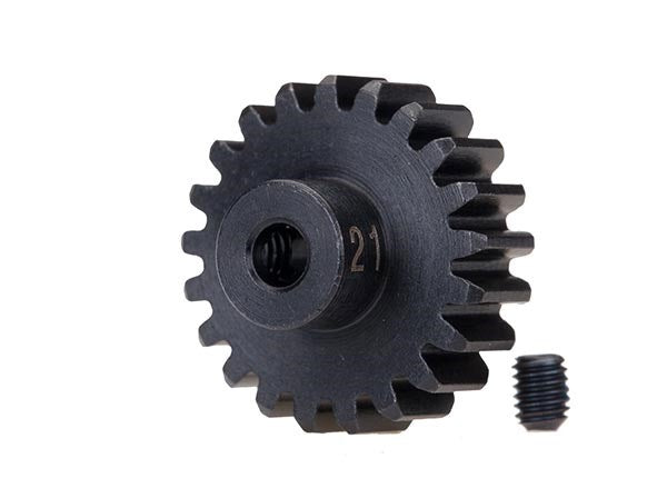 Traxxas 3951X - Gear 21-T pinion (32-p) heavy duty (machined hardened steel) (fits 3mm shaft)/ set screw